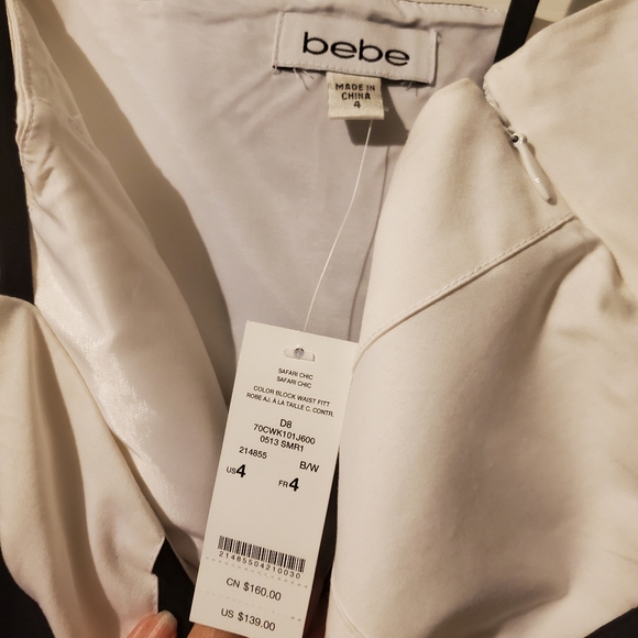 NWT Bebe black and white color block dress size 4 - Picture 3 of 6